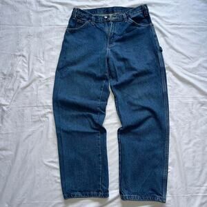 Blue Dickies Workwear Carpenter Jeans w Side Pocket and Carabiner/Tool loop, 32"